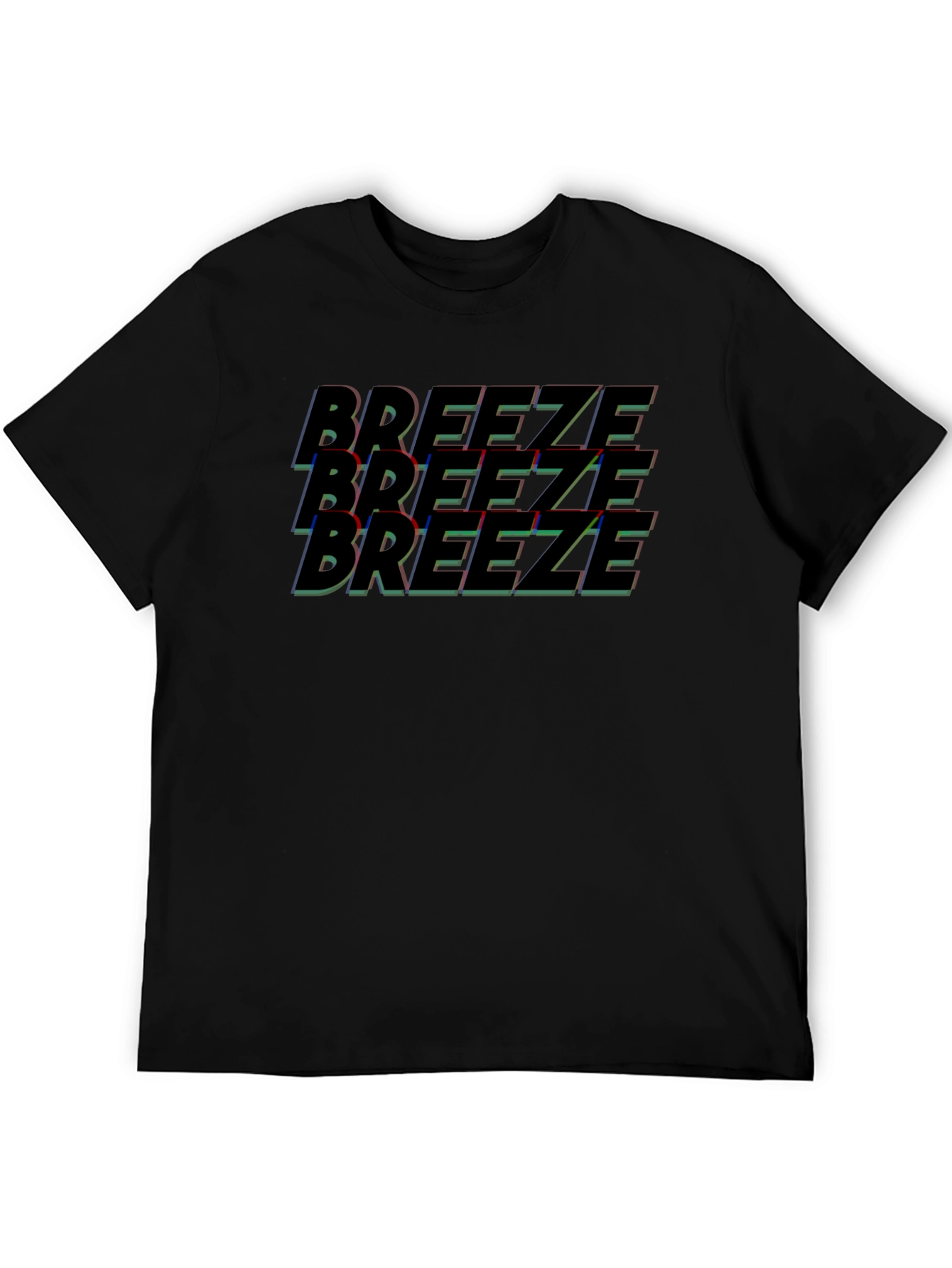 Breeze Graphic Tee - Black Cotton Comfort