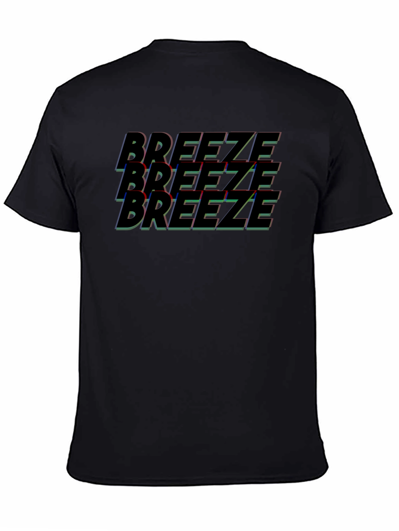 Breeze Graphic Tee - Black Cotton Comfort