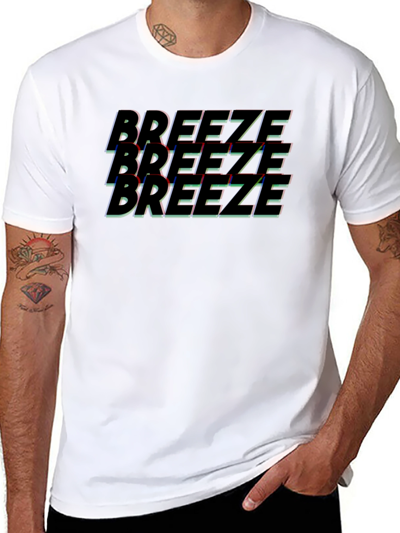 Breeze Graphic Tee - Black Cotton Comfort