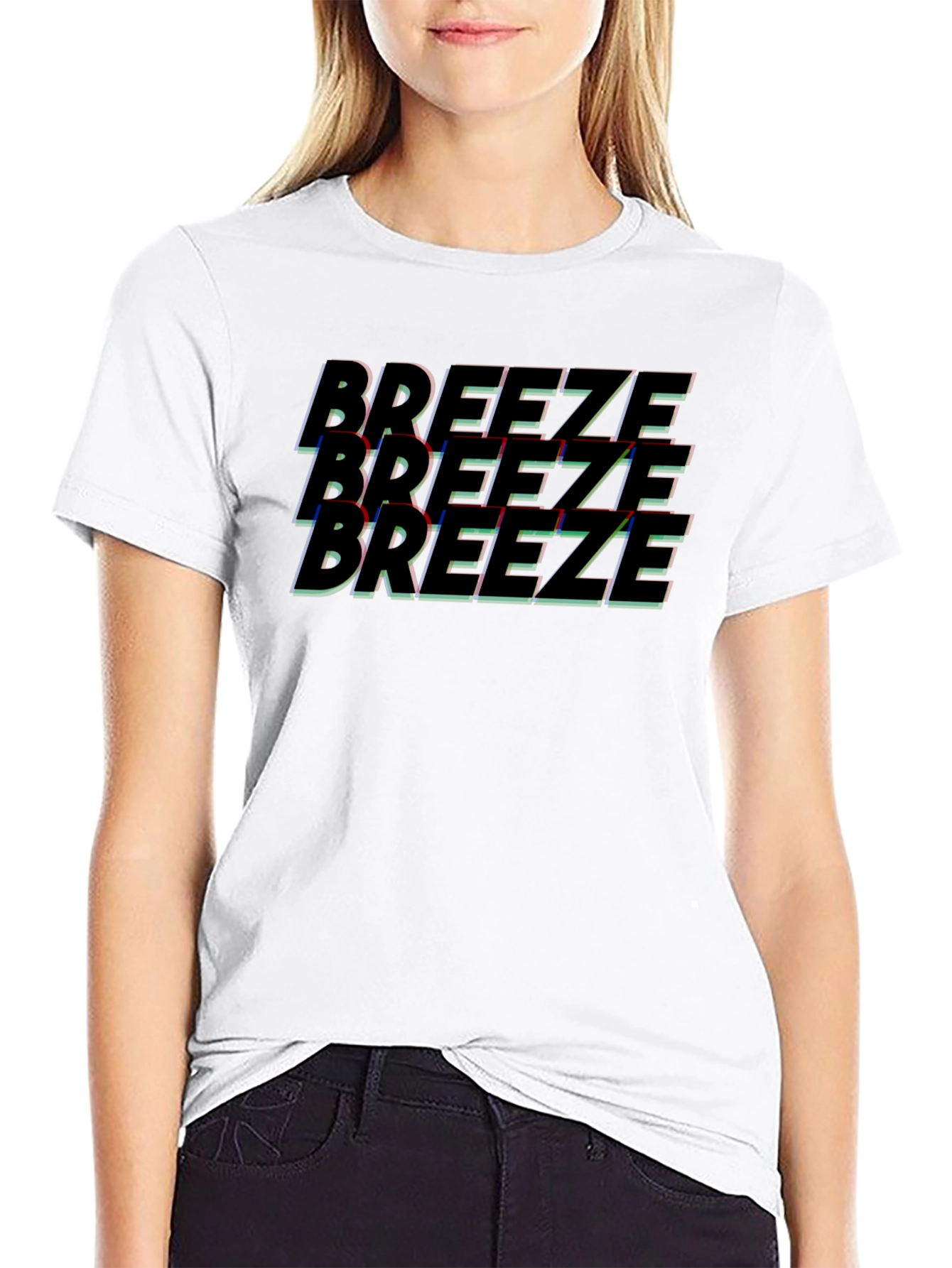 Breeze Graphic Tee - Black Cotton Comfort