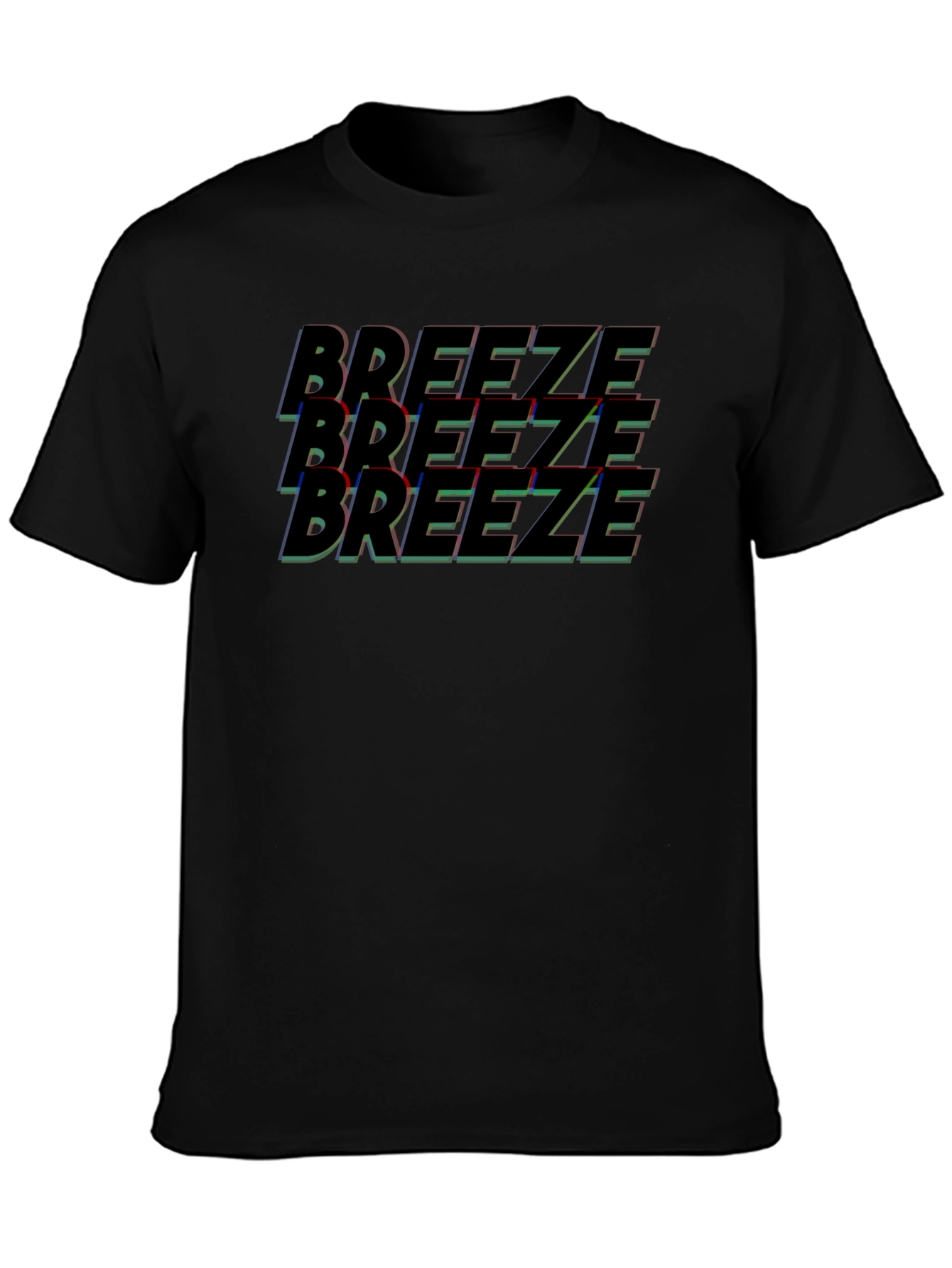 Breeze Graphic Tee - Black Cotton Comfort