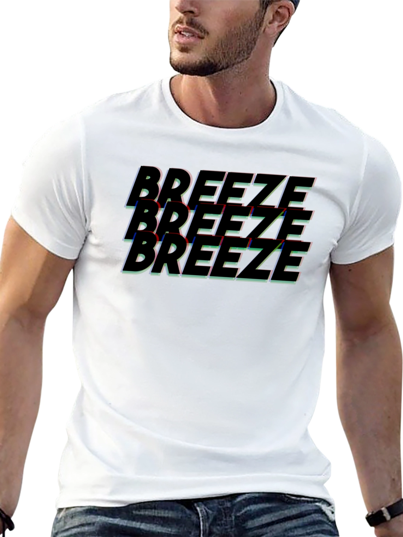 Breeze Graphic Tee - Black Cotton Comfort