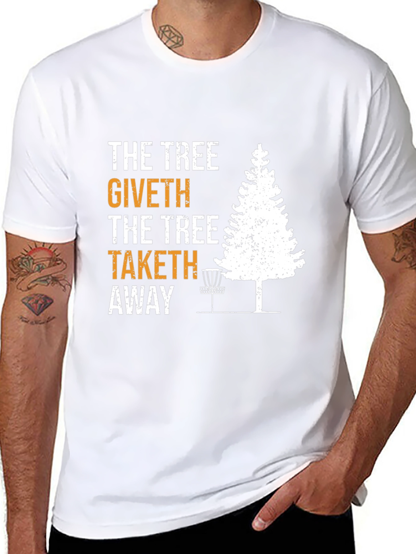 The Tree Giveth Taketh Away Disc Golf T-Shirt