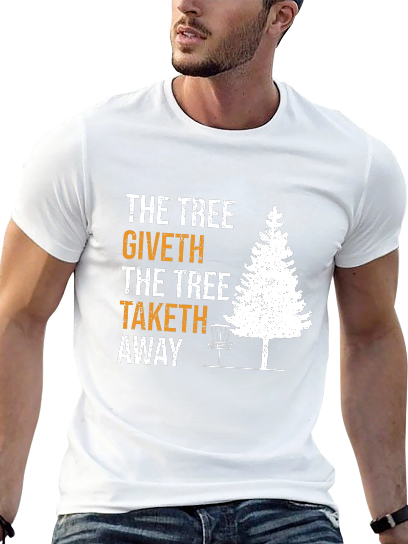 The Tree Giveth Taketh Away Disc Golf T-Shirt