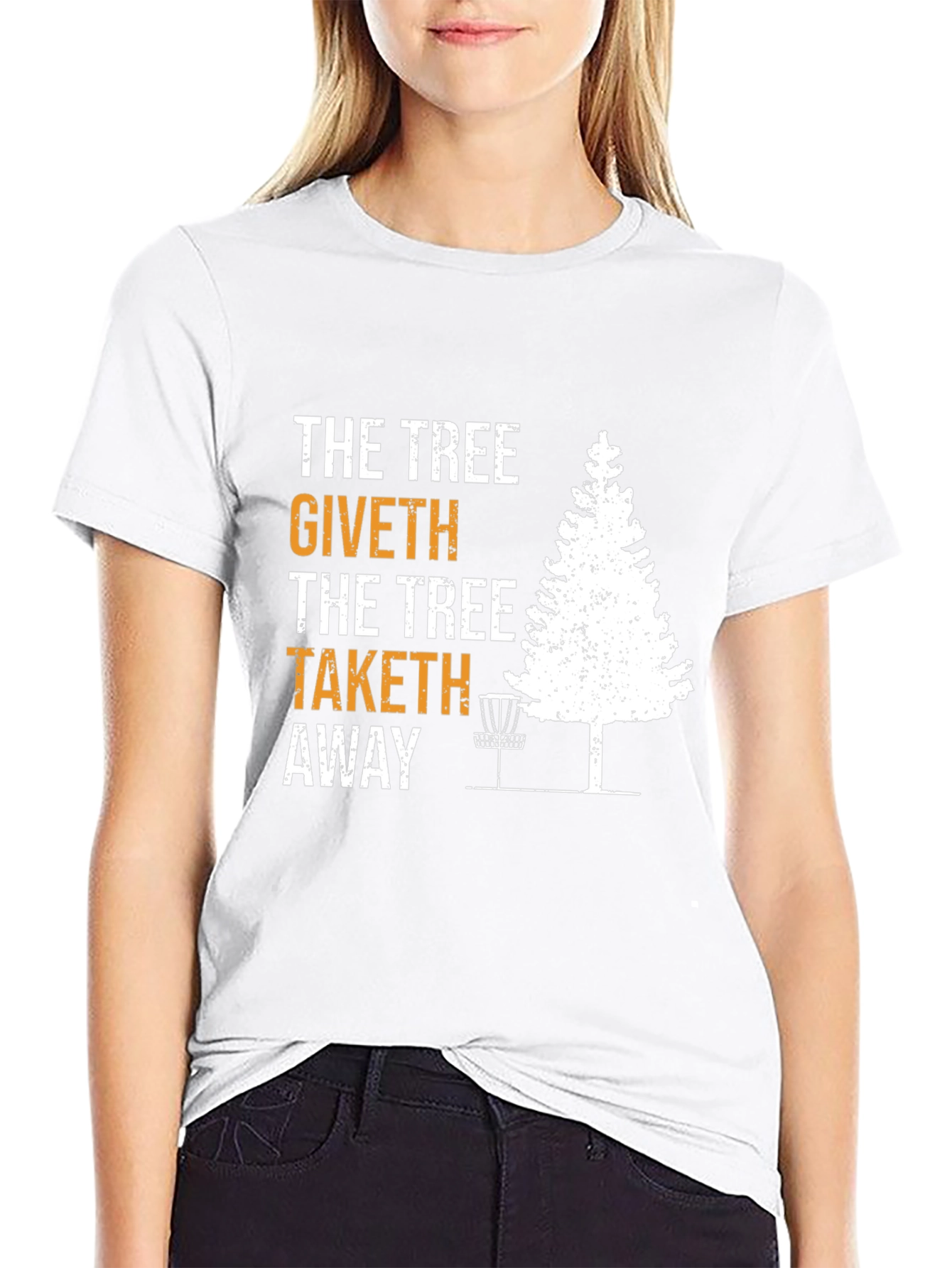 The Tree Giveth Taketh Away Disc Golf T-Shirt