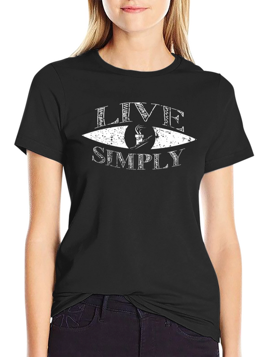 Live Simply Graphic Tee - Black Cotton T-Shirt
