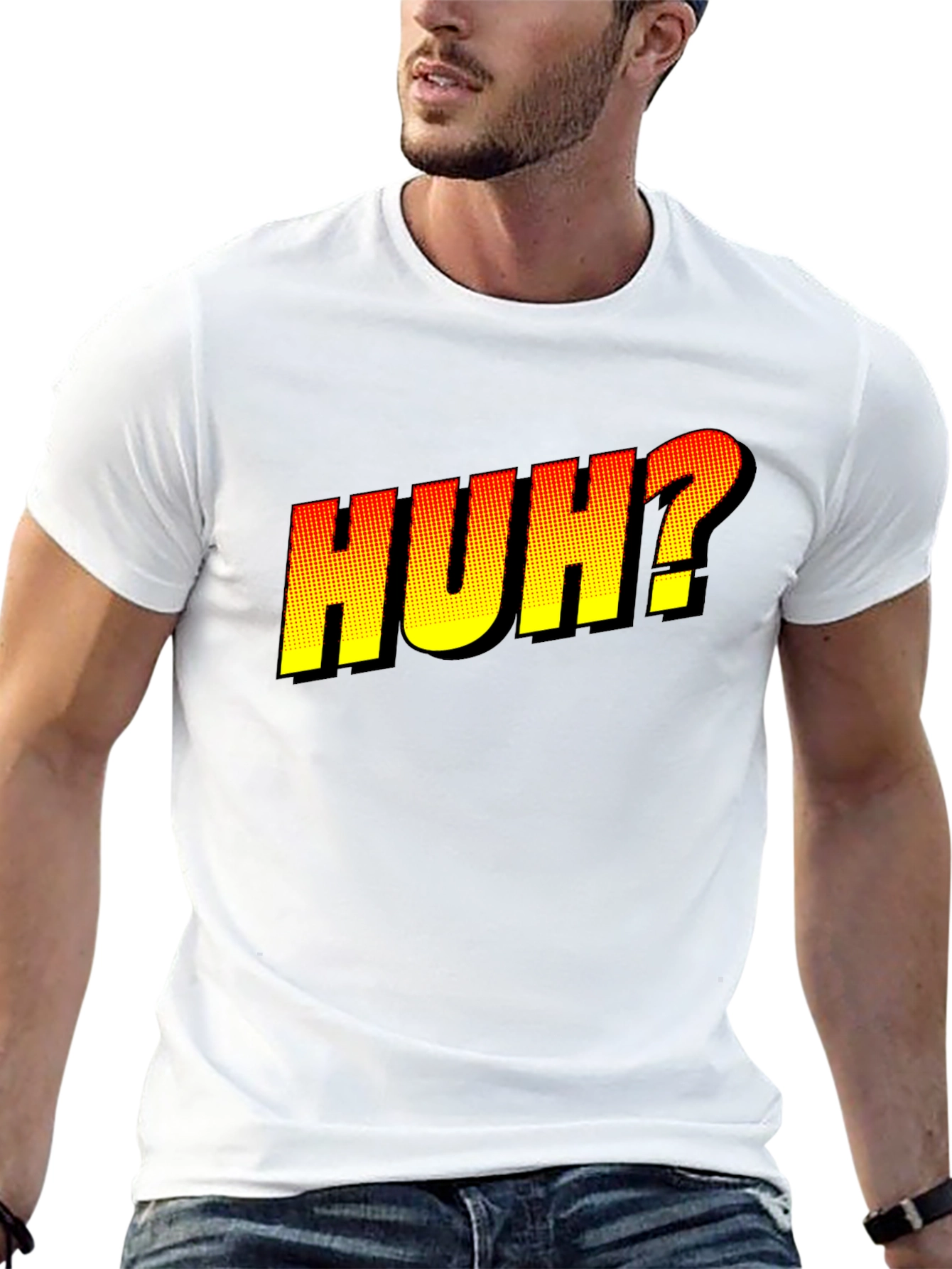 Huh? Graphic Novelty T-Shirt - Black