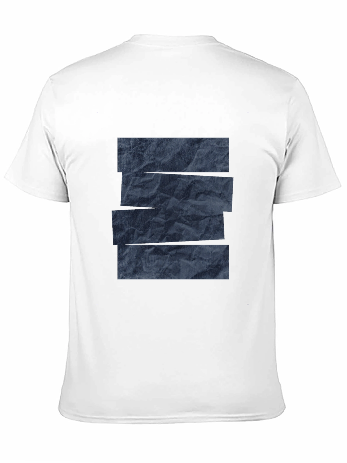 Abstract Dark Blue Patterned Crew Neck T-Shirt