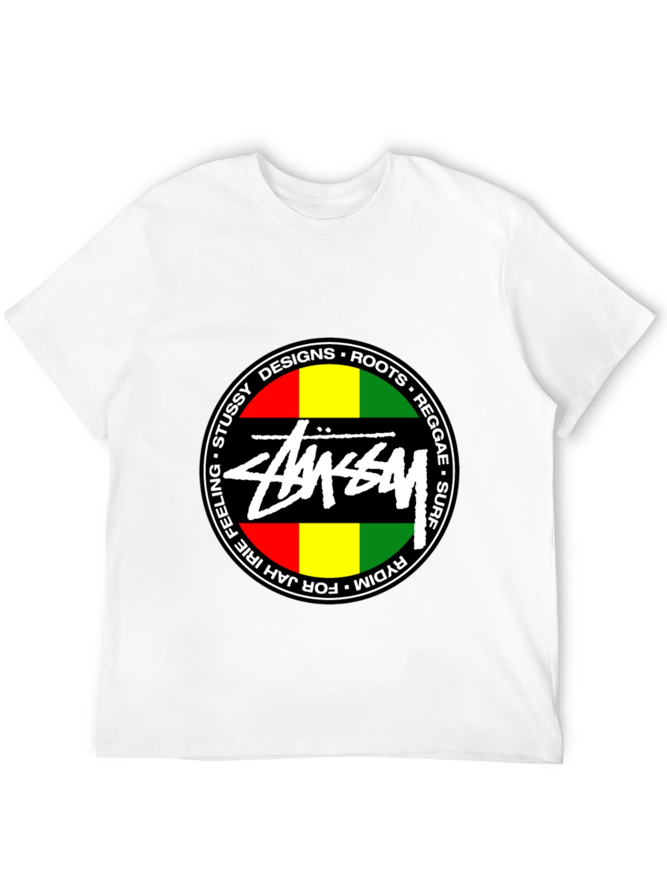 Stussy Reggae Roots Black Graphic T-Shirt