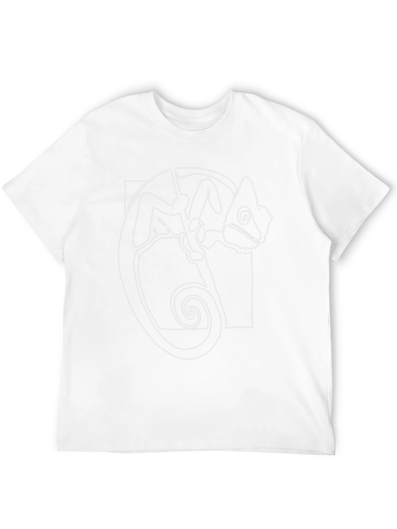 Minimalist Chameleon Graphic Tee - Black