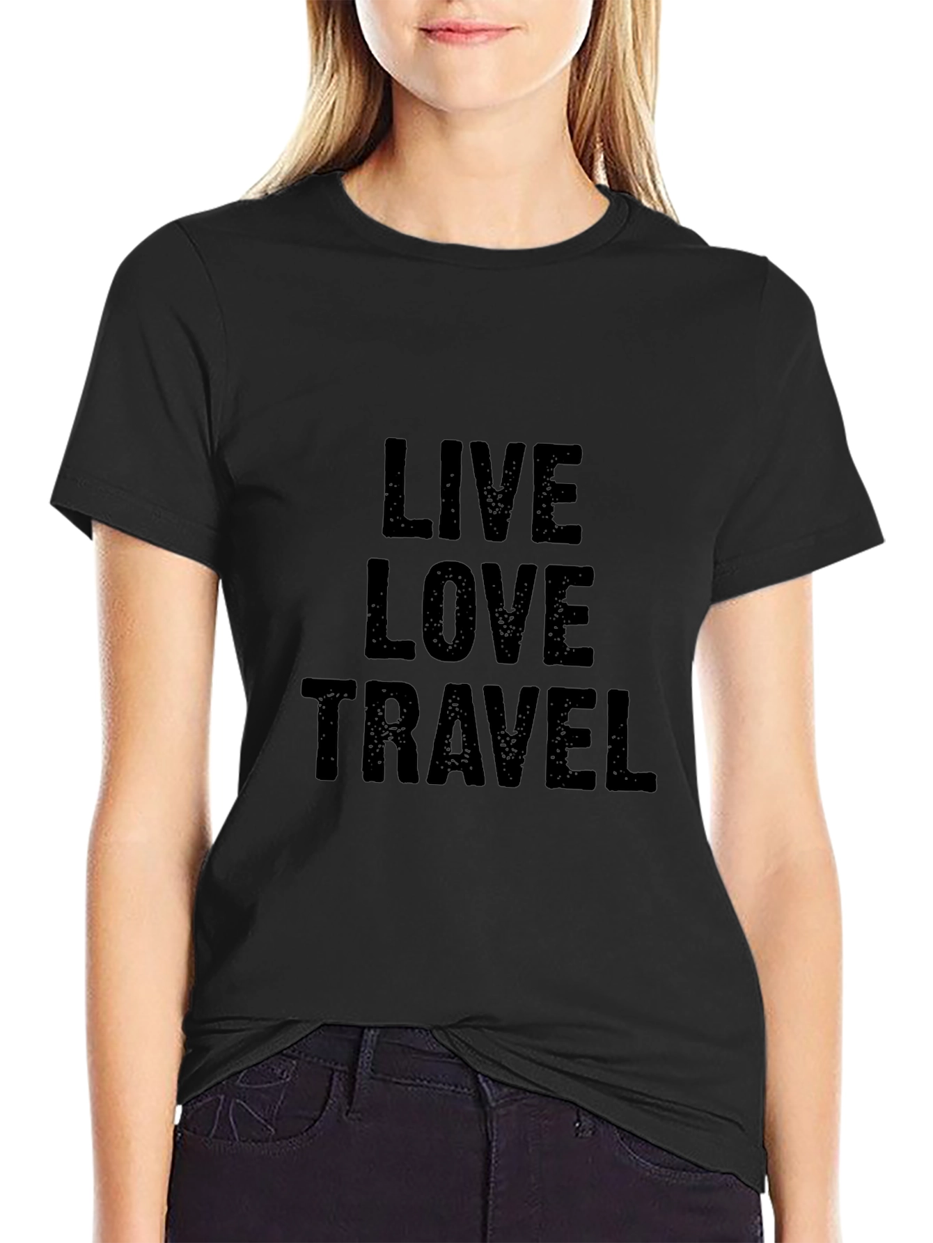 Live Love Travel Black Graphic Tee