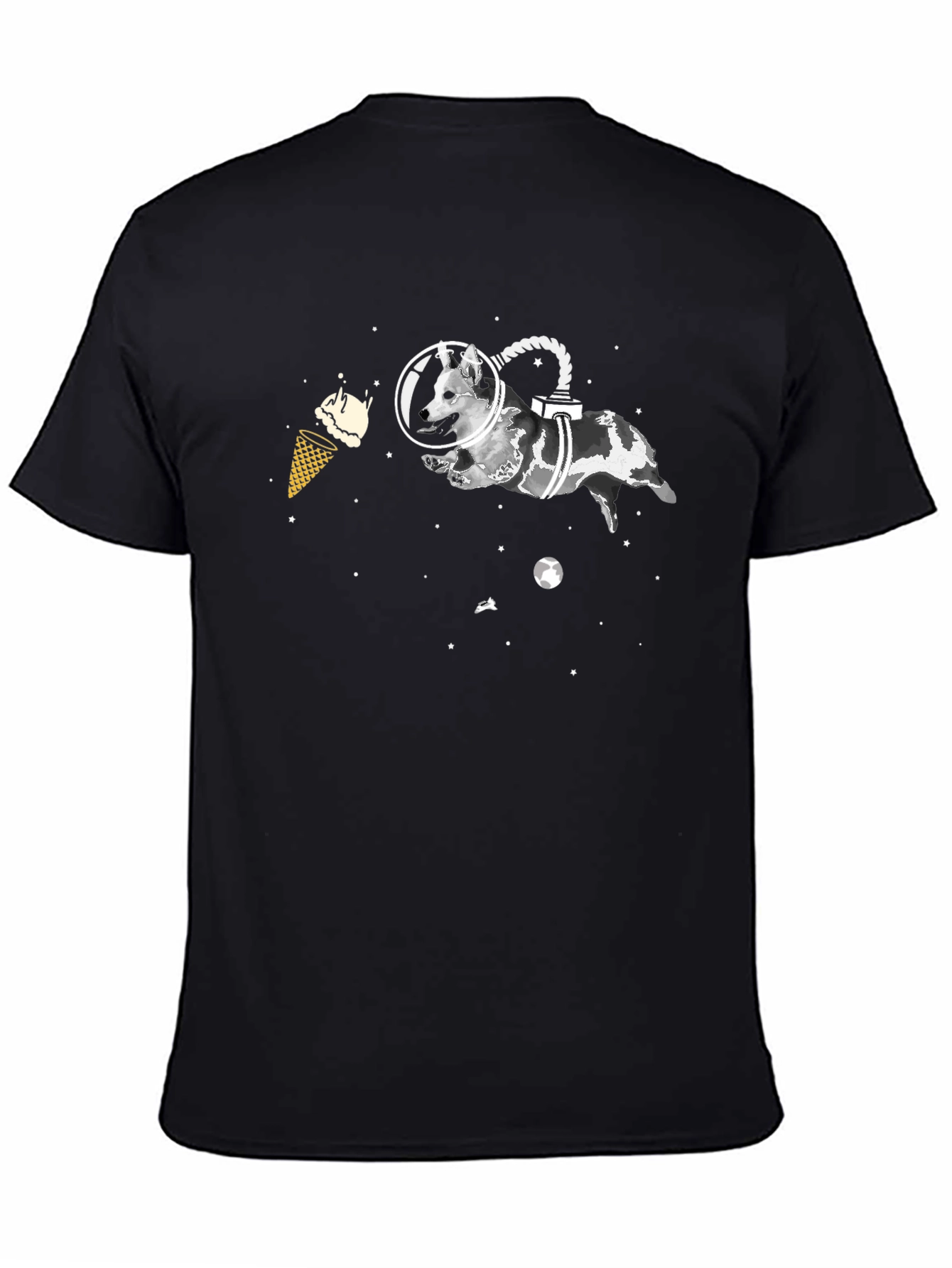 Space Dog Black T-Shirt