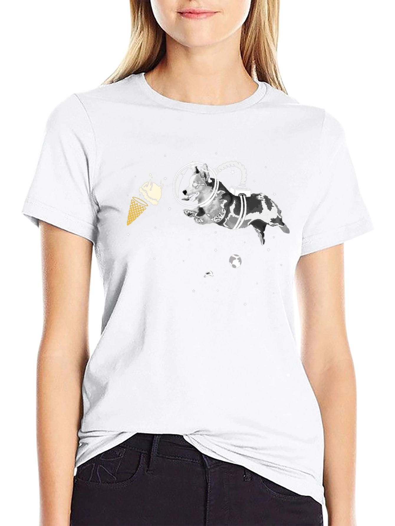 Space Dog Black T-Shirt