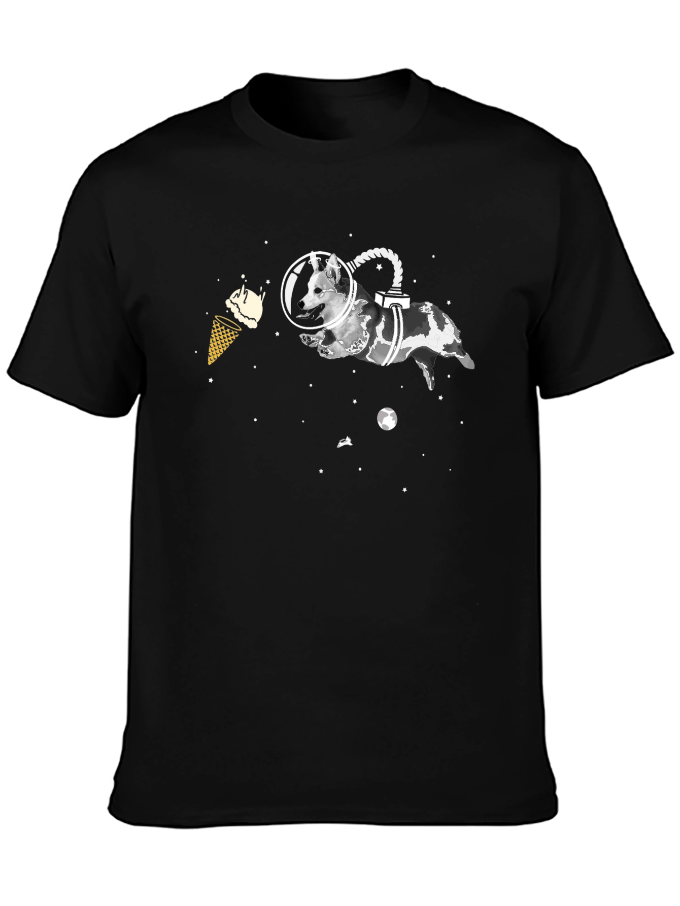 Space Dog Black T-Shirt