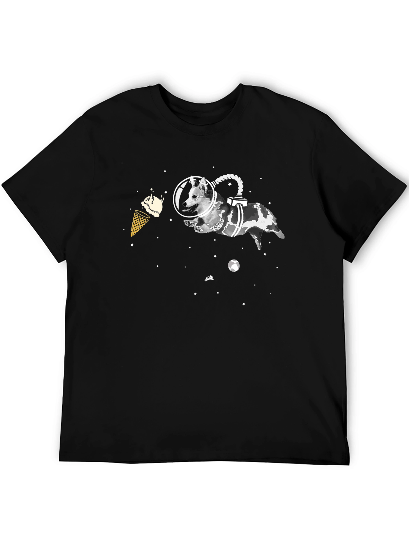 Space Dog Black T-Shirt