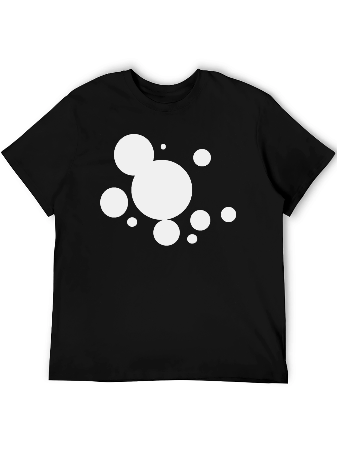 Modern Black T-Shirt with Abstract Circle Graphic