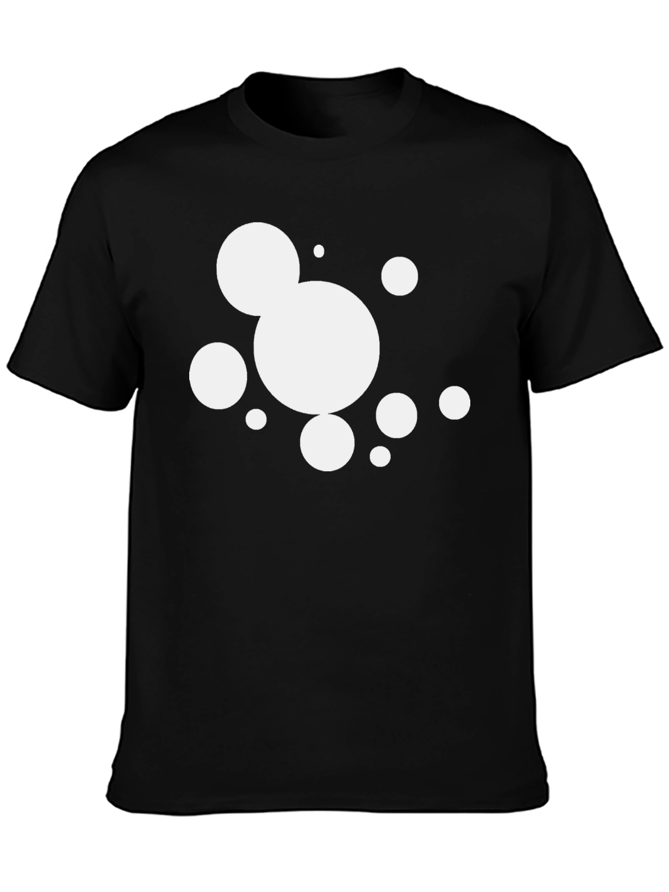 Modern Black T-Shirt with Abstract Circle Graphic
