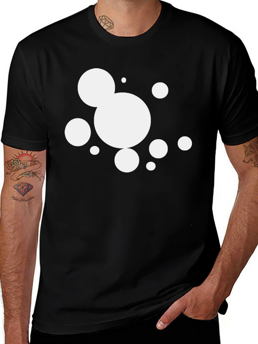 Modern Black T-Shirt with Abstract Circle Graphic