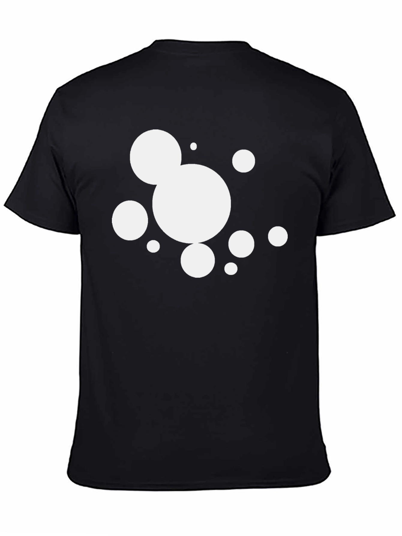 Modern Black T-Shirt with Abstract Circle Graphic