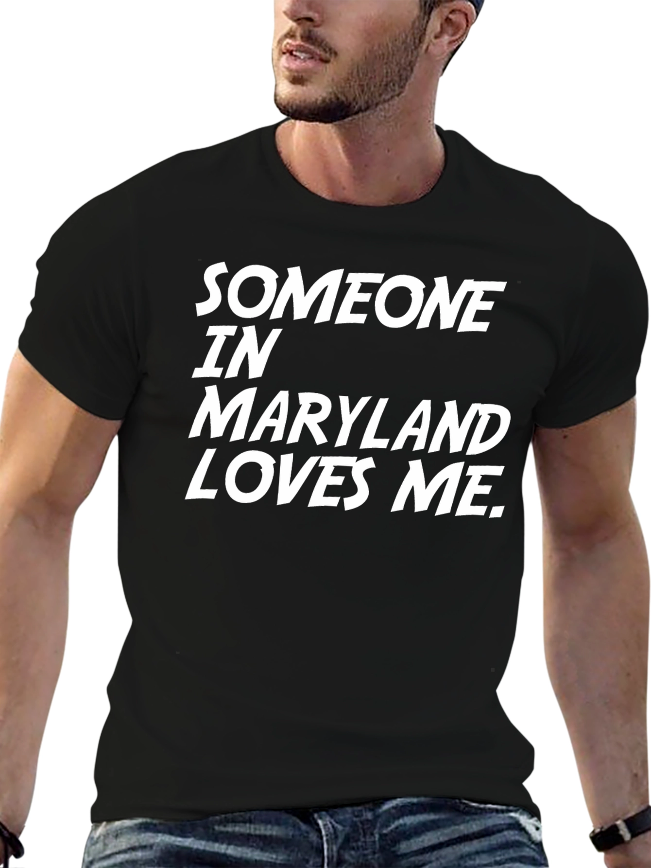Someone In Maryland Loves Me Black Graphic Tee
