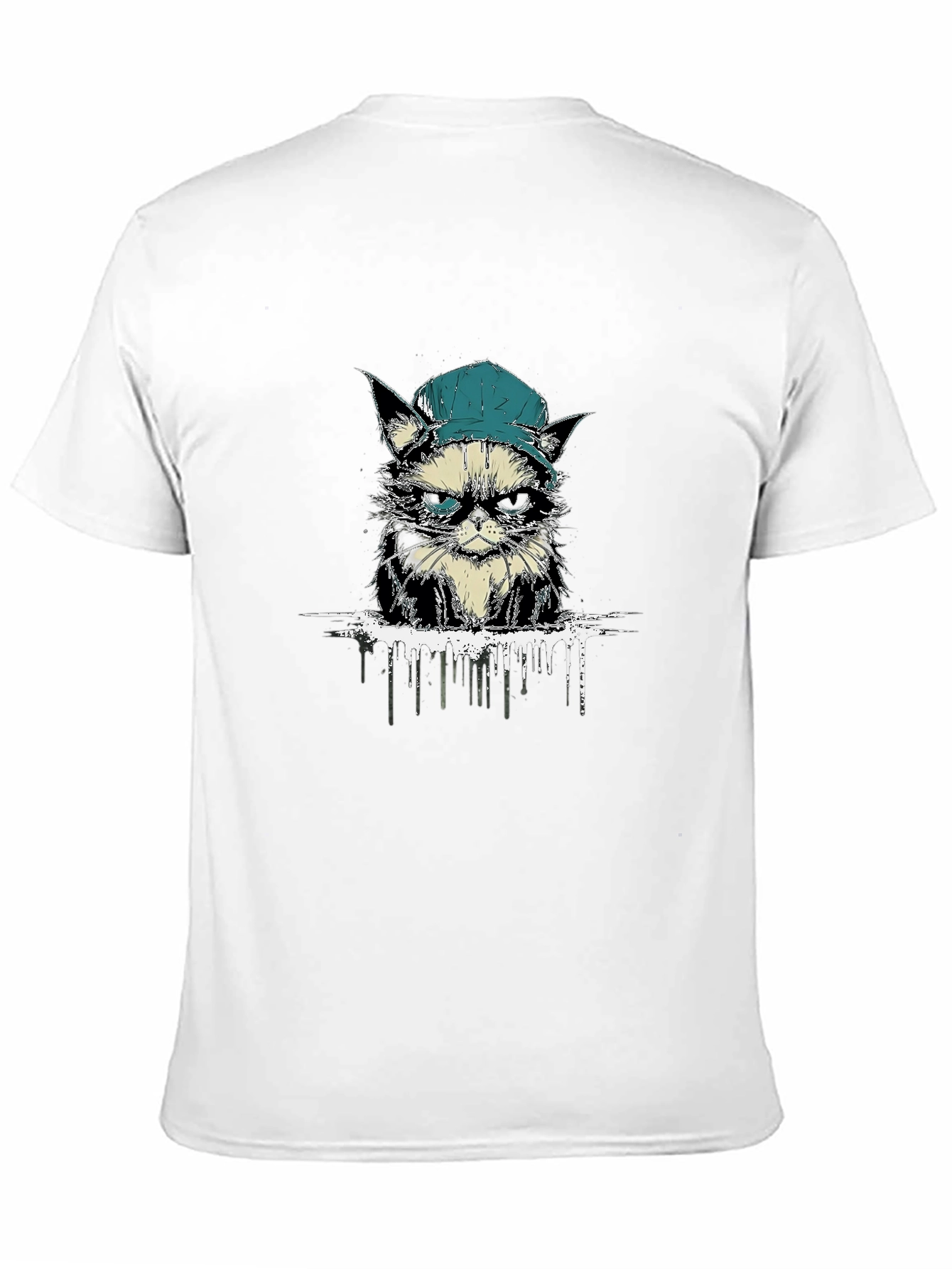 Cool Cat Tee: Grumpy Kitten in a Cap T-Shirt