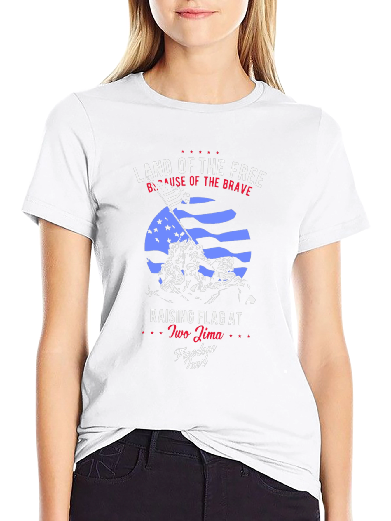 Land of the Free Patriotic Graphic T-Shirt