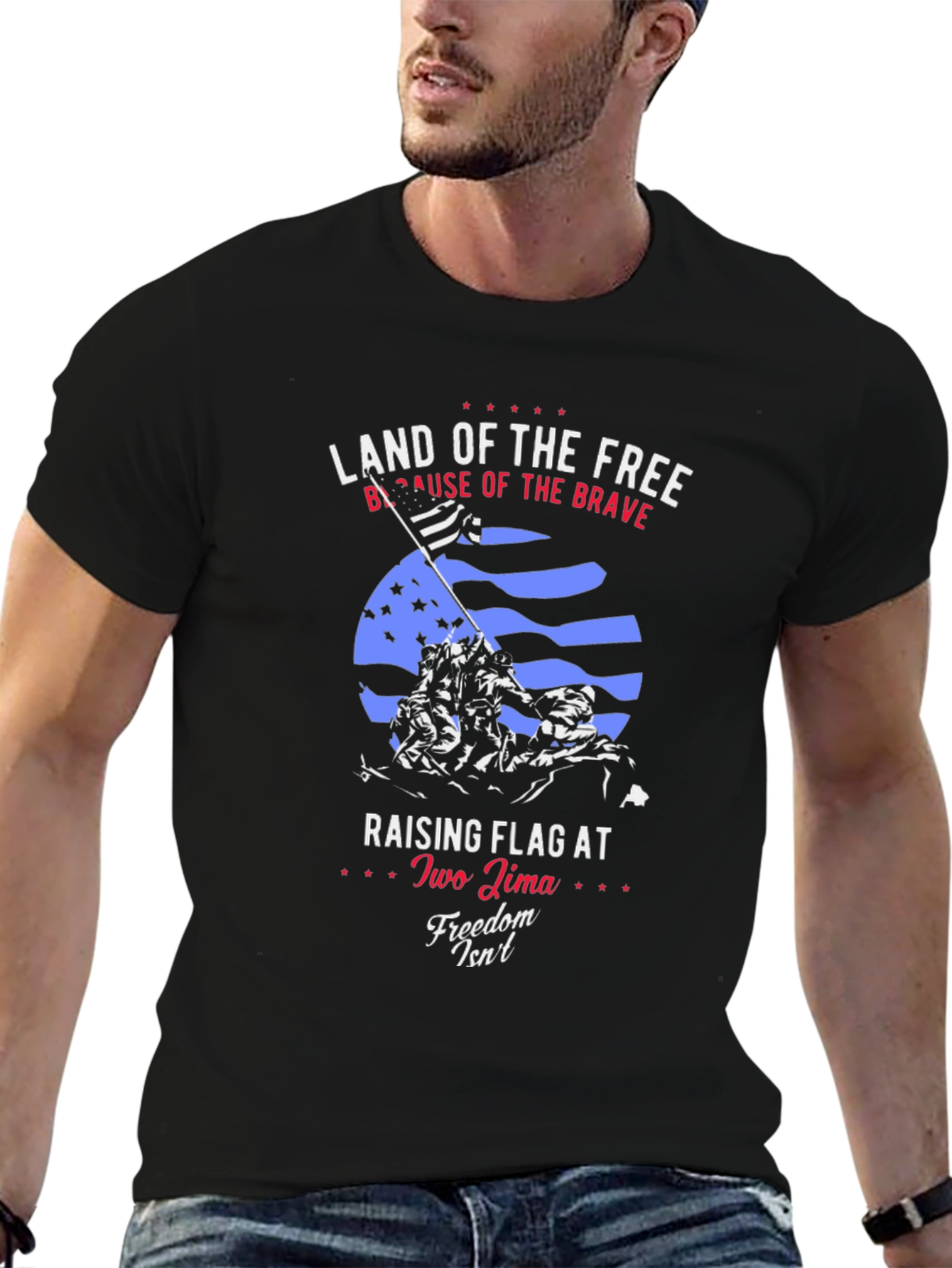 Land of the Free Patriotic Graphic T-Shirt