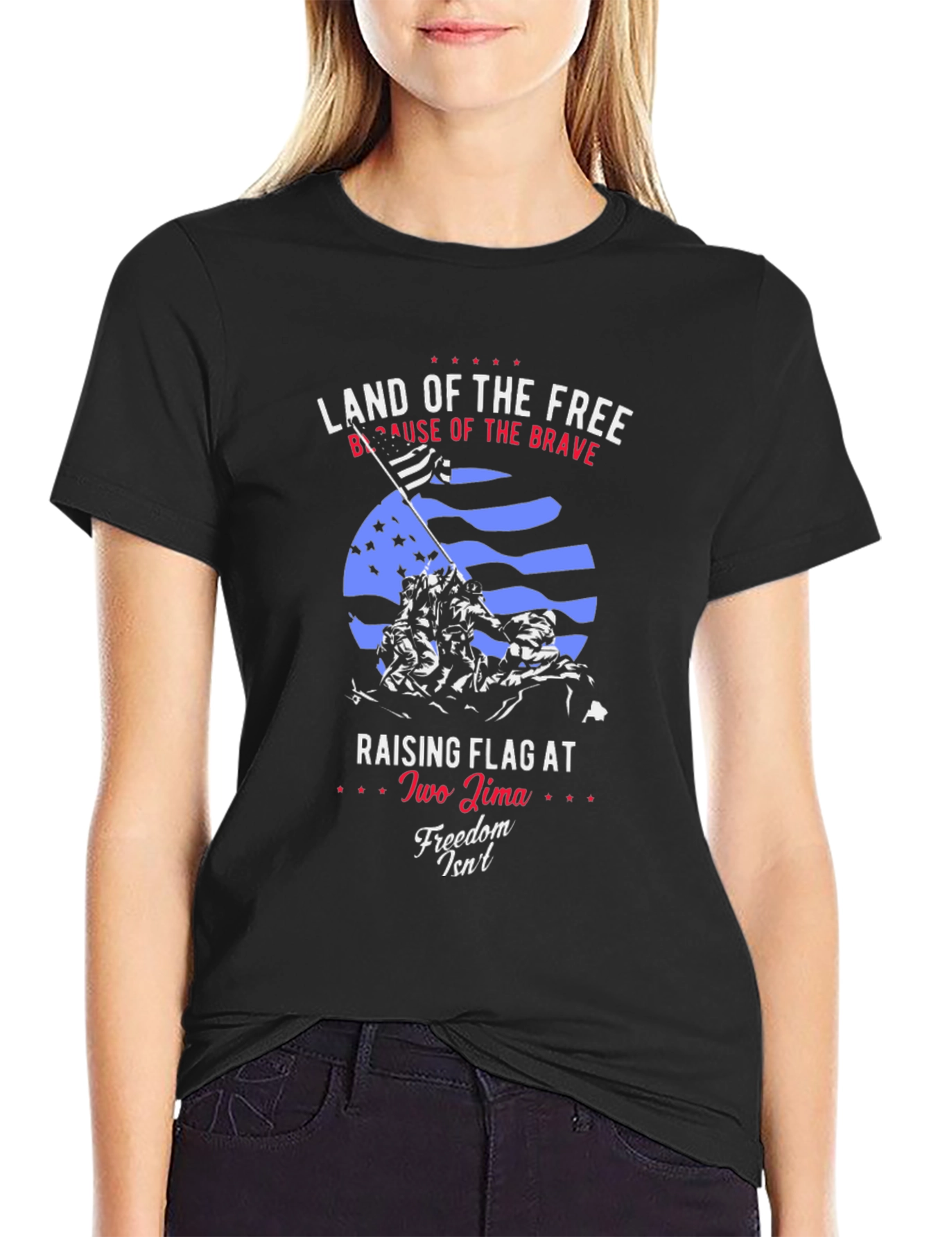 Land of the Free Patriotic Graphic T-Shirt