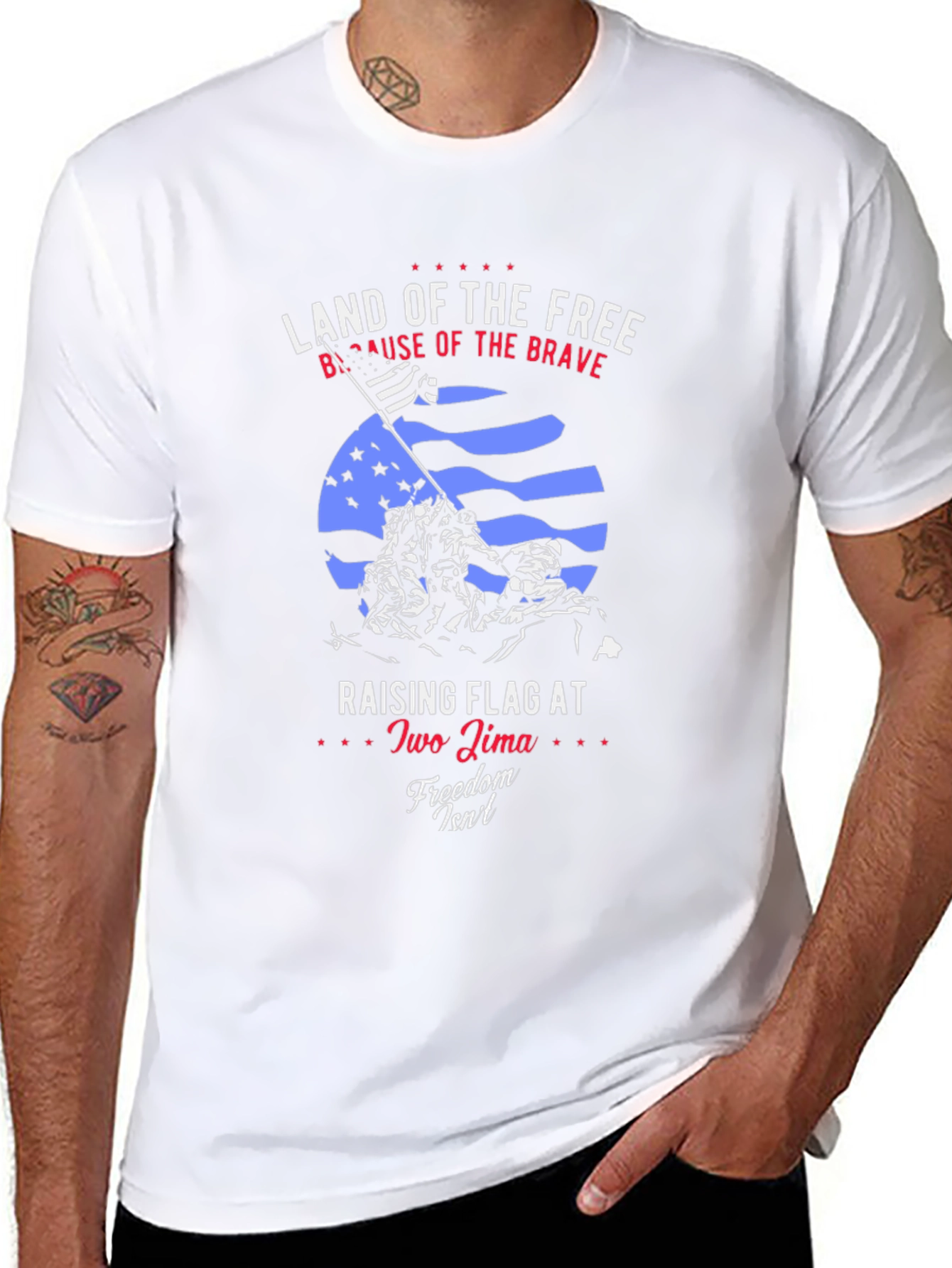 Land of the Free Patriotic Graphic T-Shirt