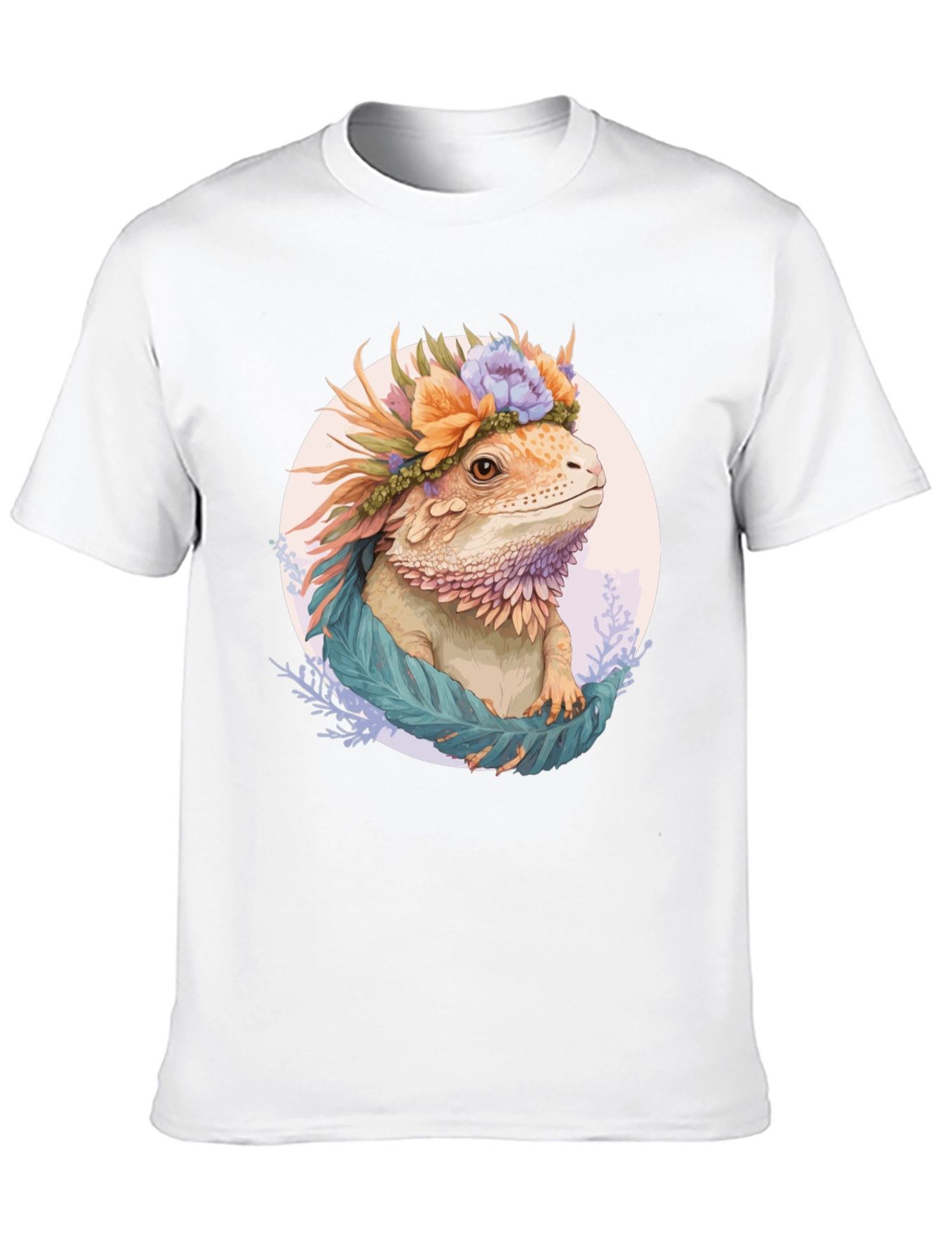Bearded Dragon Floral Crown Graphic Tee