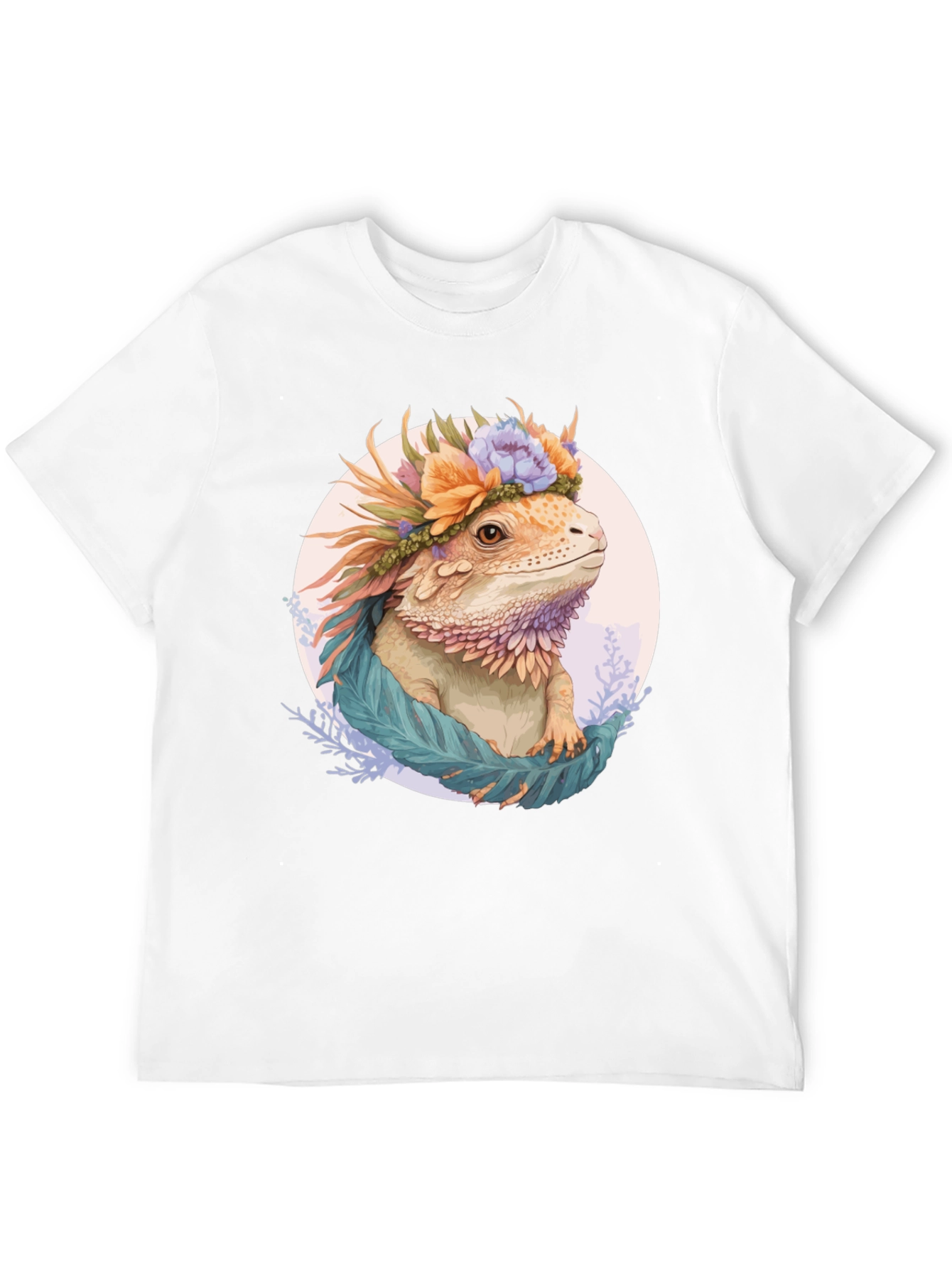 Bearded Dragon Floral Crown Graphic Tee