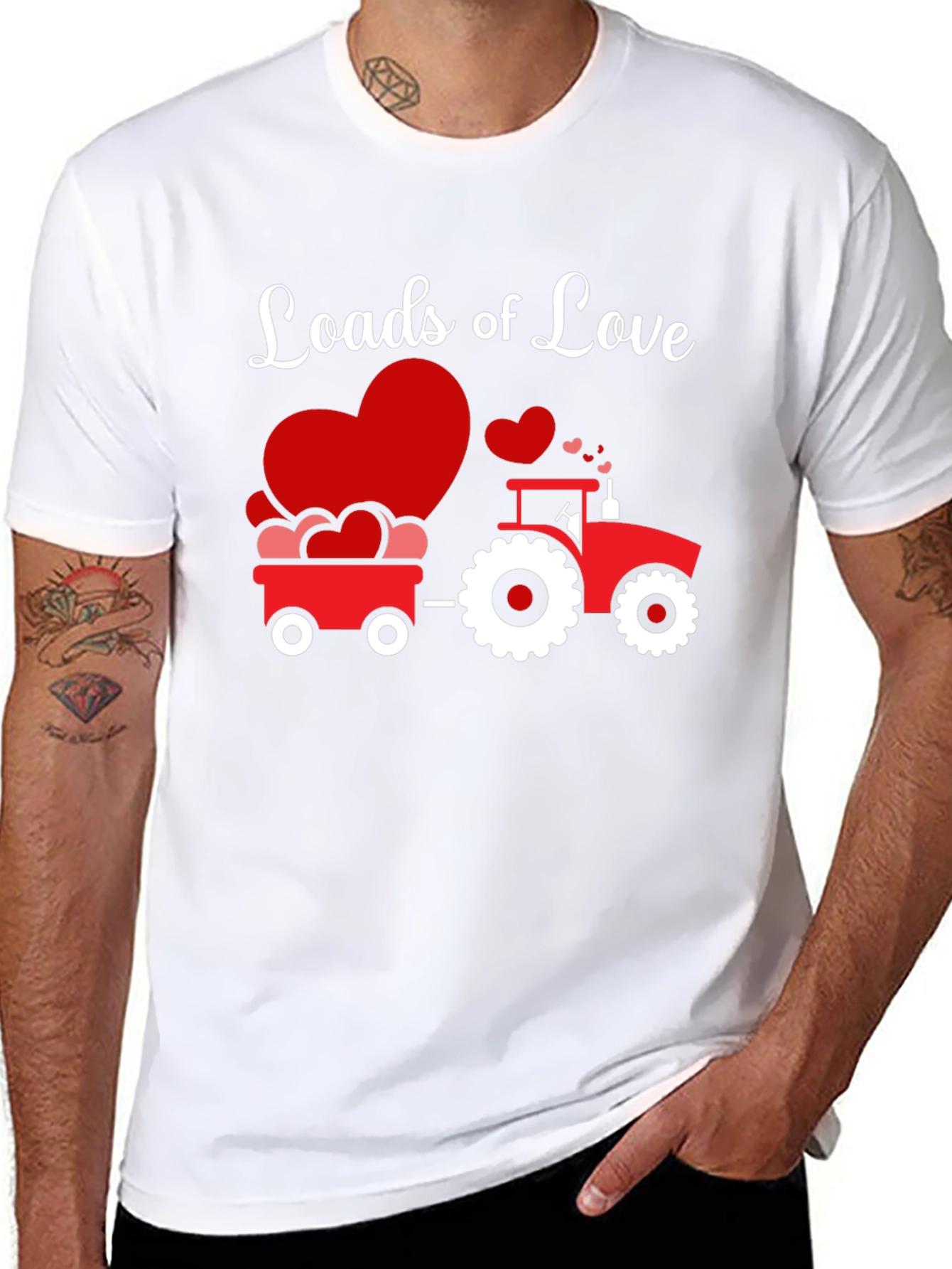 Loads of Love Tractor Valentines Day T-Shirt