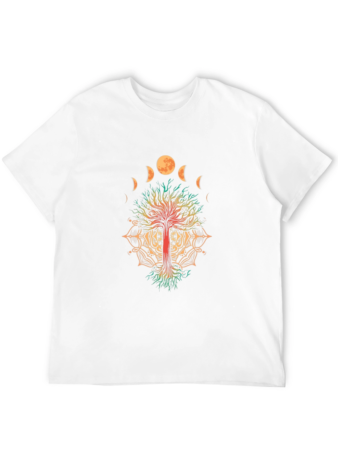 Moon Phase Tree Black T-Shirt