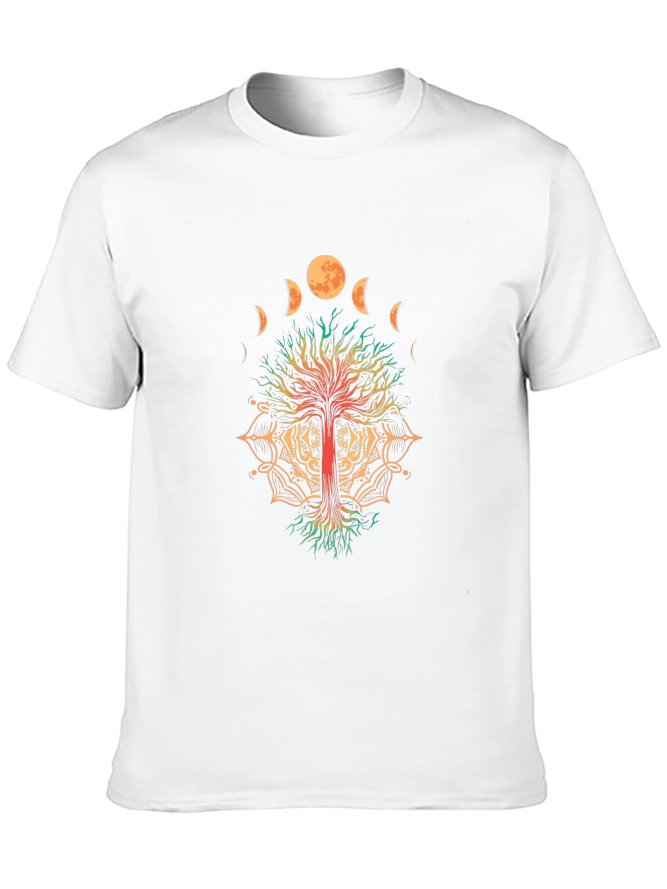 Moon Phase Tree Black T-Shirt