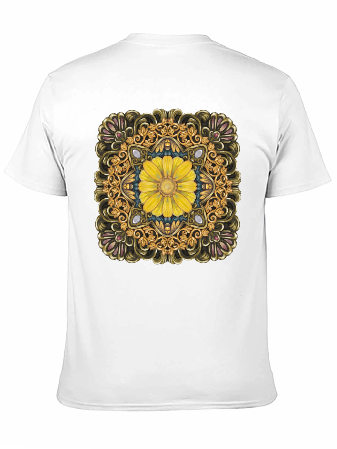 Floral Mandala T-Shirt - Elegant Black Tee