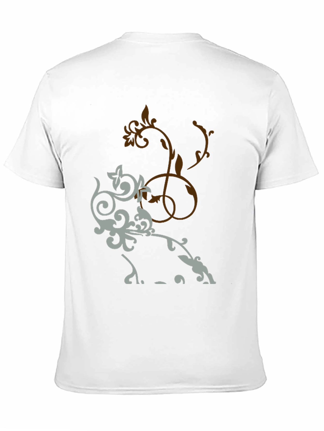 Elegant Floral Graphic Print Mens Black T-Shirt