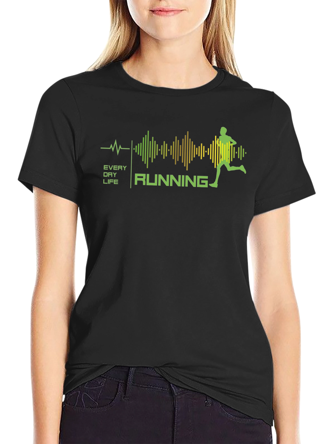Everyday Running T-Shirt - Black Graphic Tee