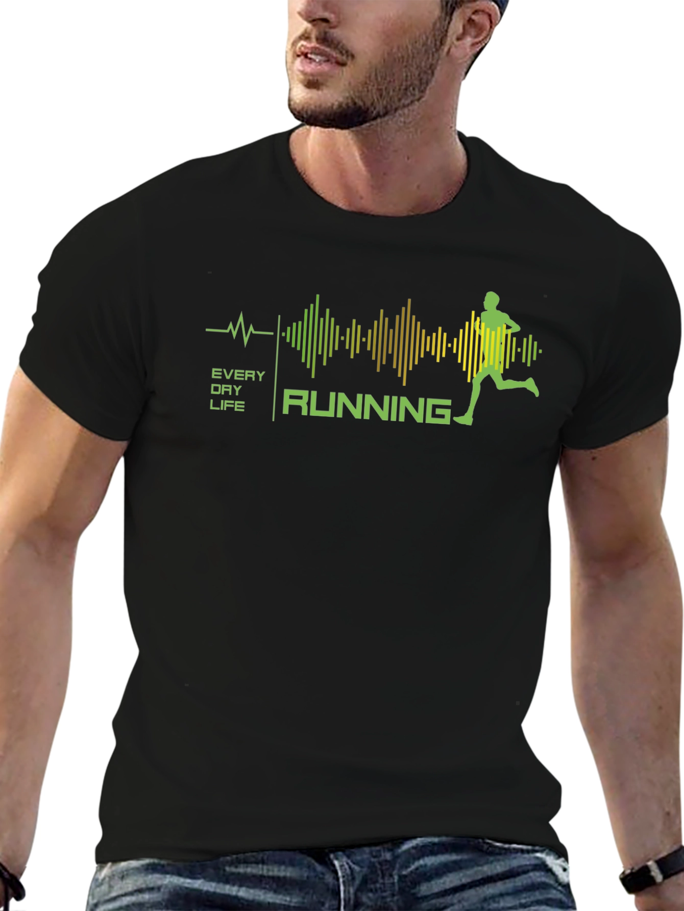 Everyday Running T-Shirt - Black Graphic Tee