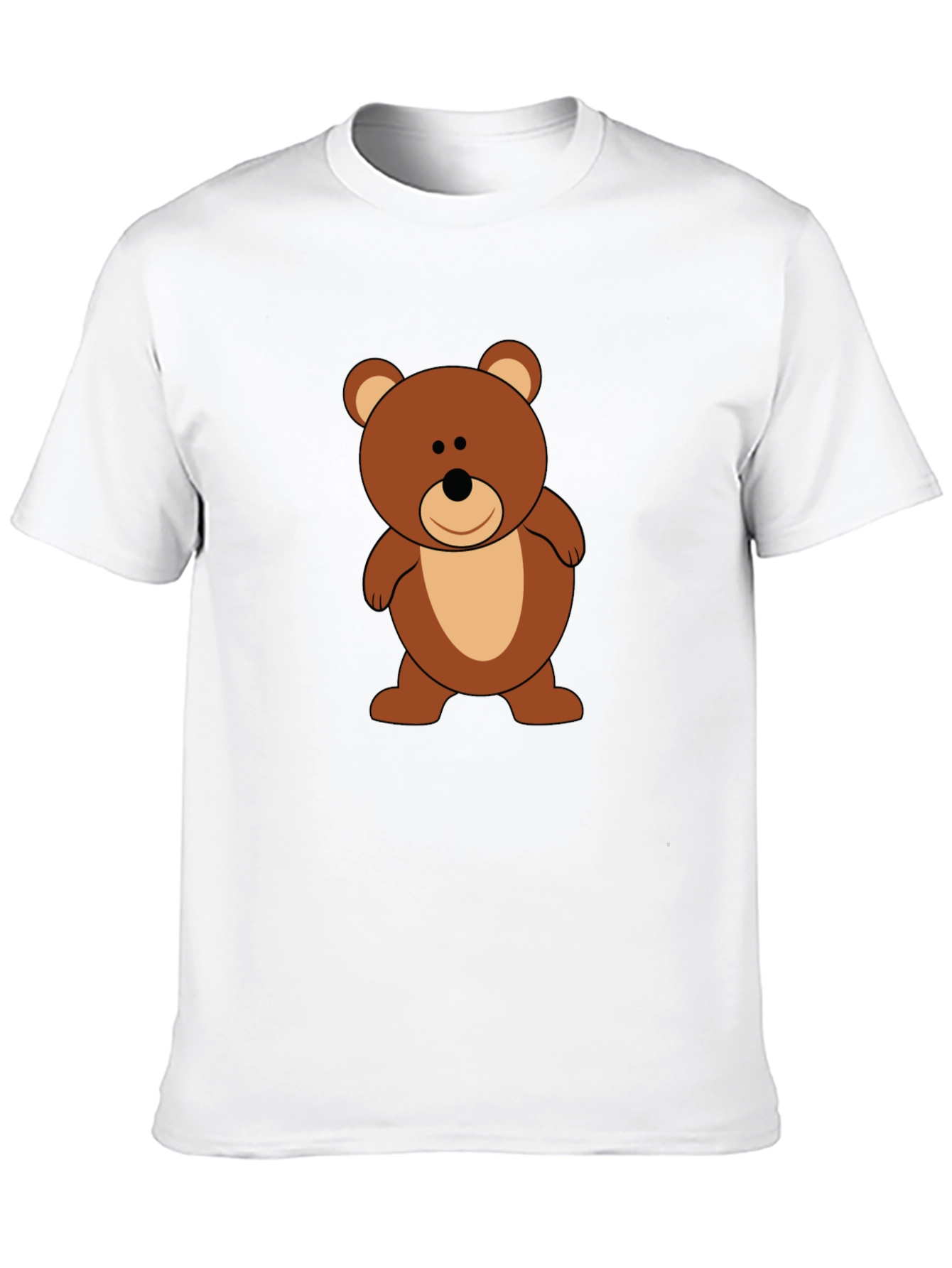 Cute Teddy Bear Graphic Tee - Black
