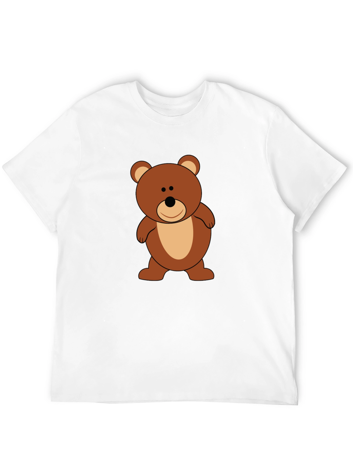 Cute Teddy Bear Graphic Tee - Black