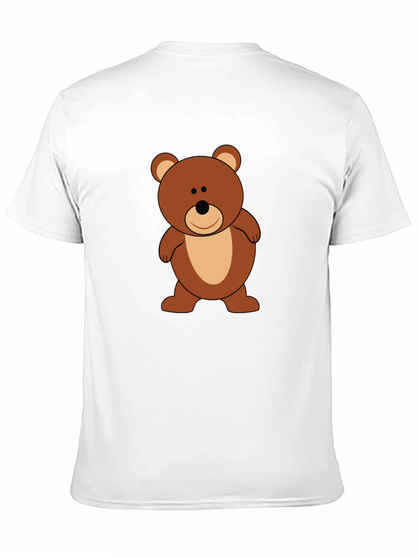 Cute Teddy Bear Graphic Tee - Black