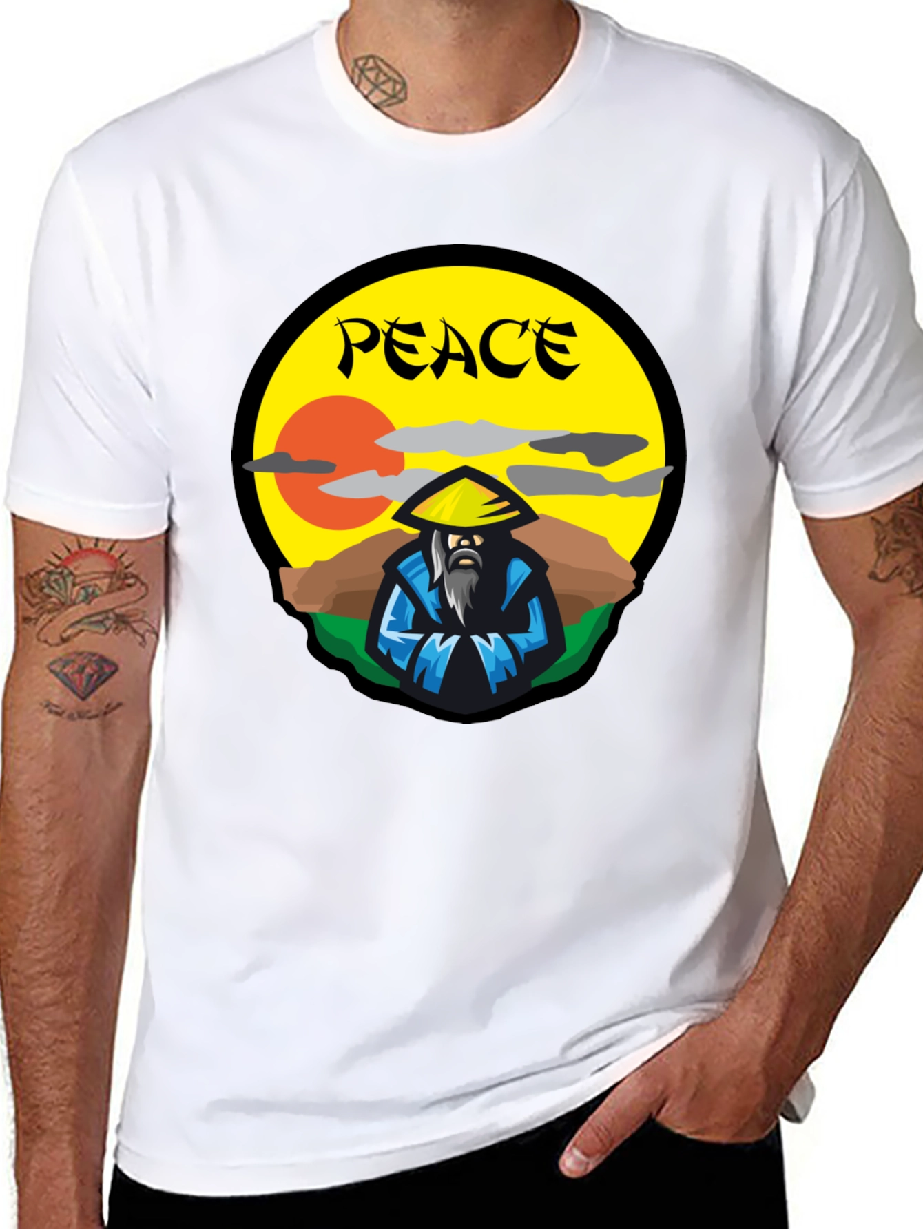 Peaceful Warrior Graphic T-Shirt - Unique Design