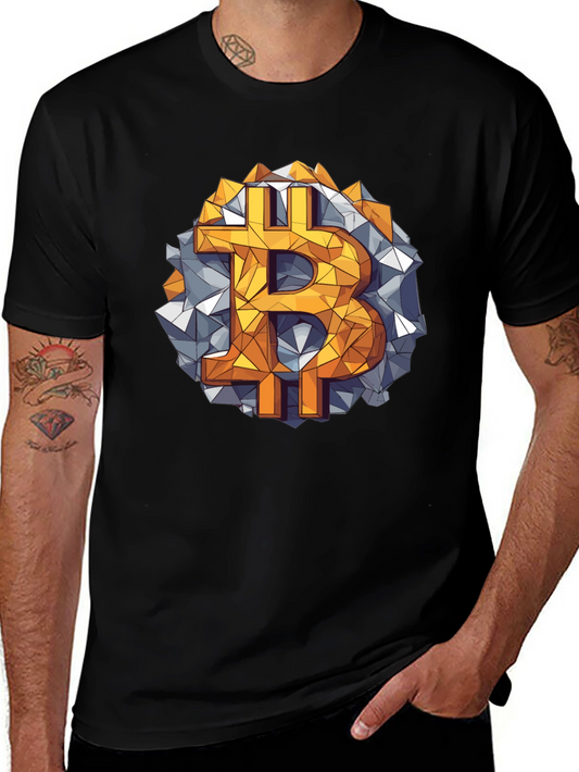 Bitcoin Geometric Graphic Tee - Crypto Style