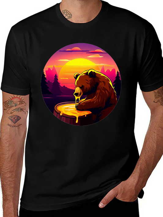 Honey Bear Graphic T-Shirt - Black