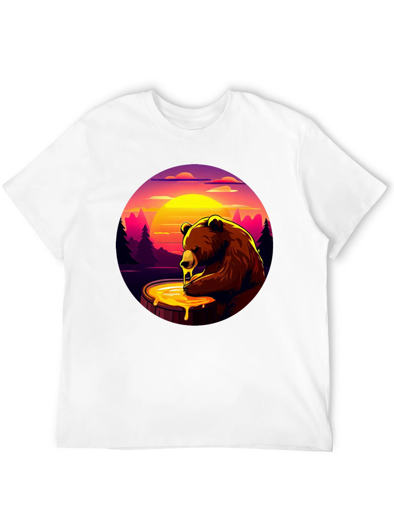 Honey Bear Graphic T-Shirt - Black