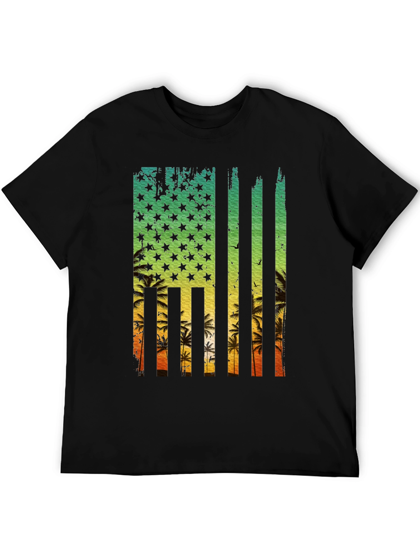 Tropical American Flag T-Shirt