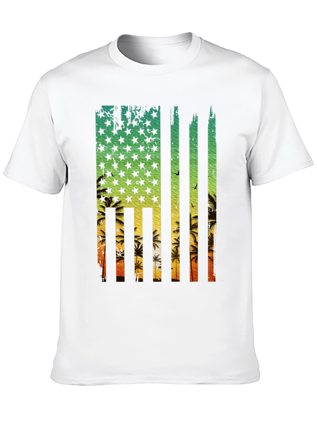 Tropical American Flag T-Shirt