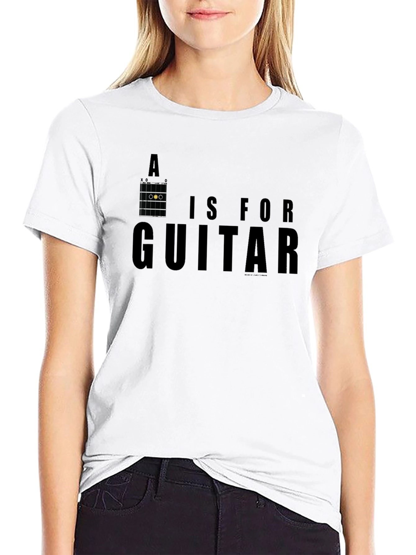 A is for Guitar Mens Black T-Shirt
