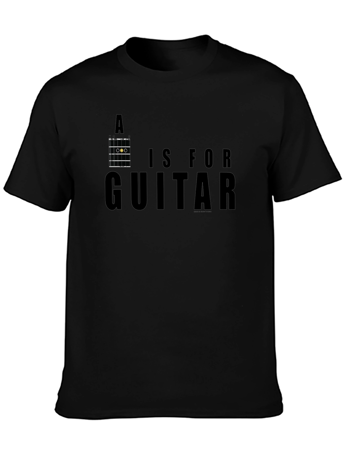 A is for Guitar Mens Black T-Shirt