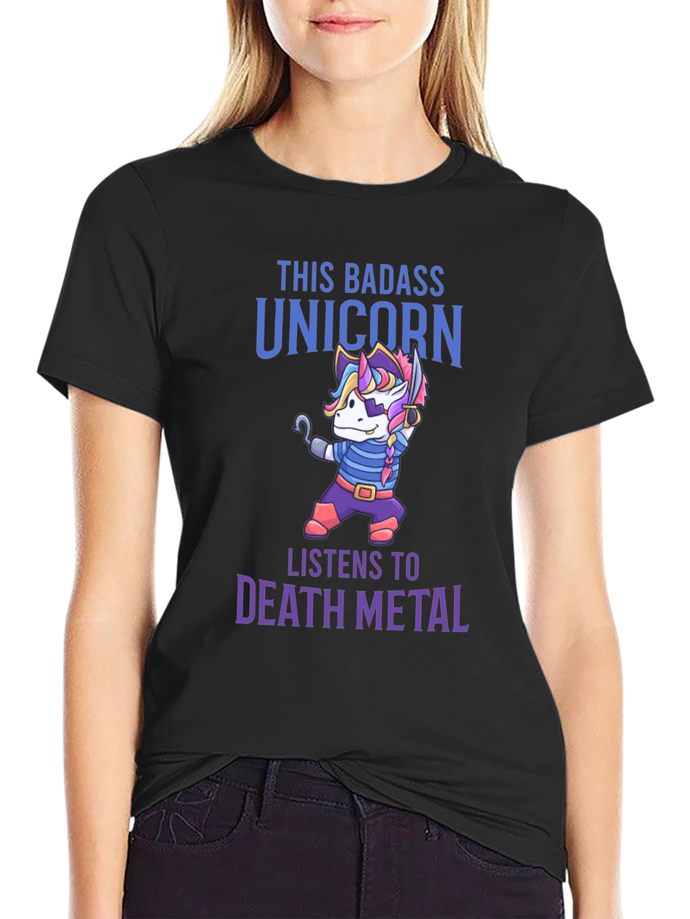 Badass Unicorn Death Metal T-Shirt